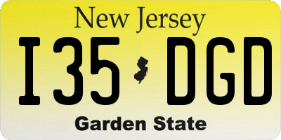 NJ license plate I35DGD