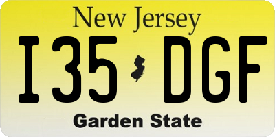 NJ license plate I35DGF