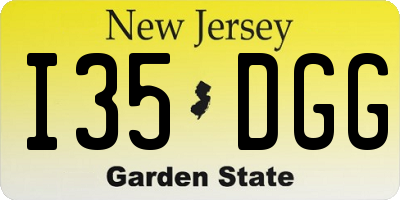 NJ license plate I35DGG