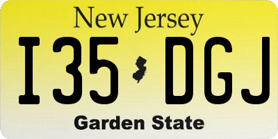 NJ license plate I35DGJ