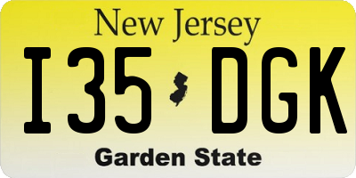 NJ license plate I35DGK