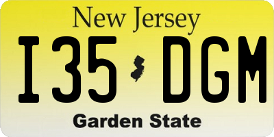 NJ license plate I35DGM