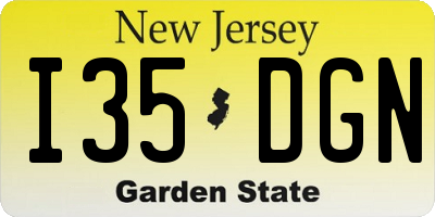 NJ license plate I35DGN