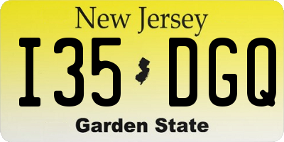 NJ license plate I35DGQ