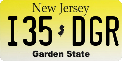 NJ license plate I35DGR