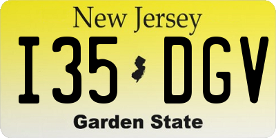 NJ license plate I35DGV