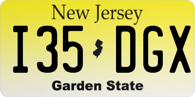 NJ license plate I35DGX