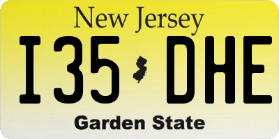 NJ license plate I35DHE