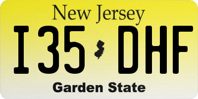 NJ license plate I35DHF