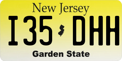 NJ license plate I35DHH