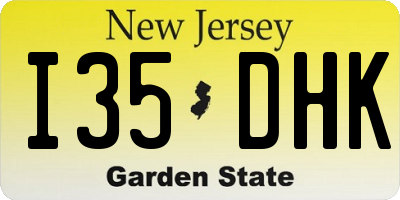 NJ license plate I35DHK