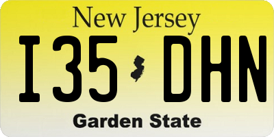 NJ license plate I35DHN