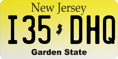 NJ license plate I35DHQ