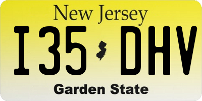 NJ license plate I35DHV