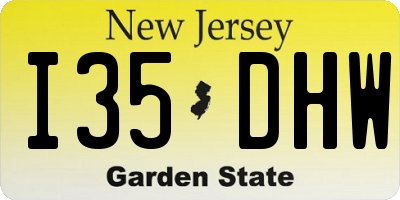 NJ license plate I35DHW