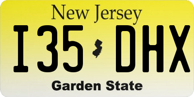 NJ license plate I35DHX