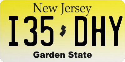 NJ license plate I35DHY