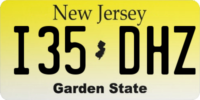 NJ license plate I35DHZ