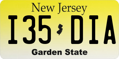 NJ license plate I35DIA