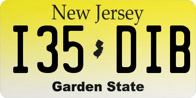 NJ license plate I35DIB