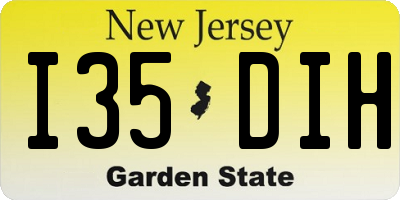 NJ license plate I35DIH