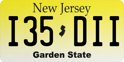 NJ license plate I35DII