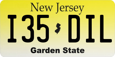 NJ license plate I35DIL