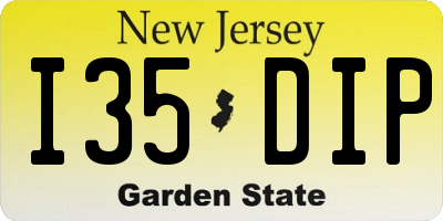 NJ license plate I35DIP