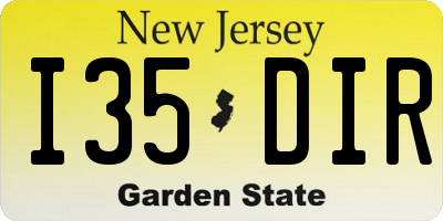 NJ license plate I35DIR