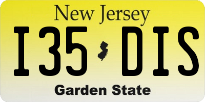 NJ license plate I35DIS