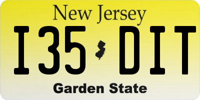 NJ license plate I35DIT