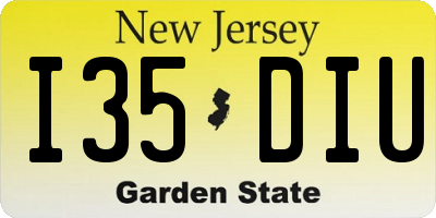NJ license plate I35DIU