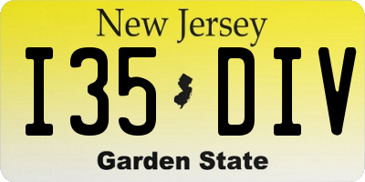 NJ license plate I35DIV