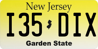 NJ license plate I35DIX
