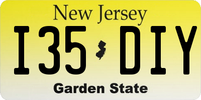 NJ license plate I35DIY