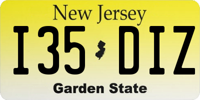 NJ license plate I35DIZ