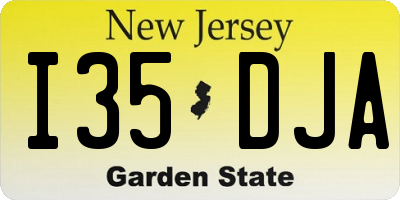 NJ license plate I35DJA