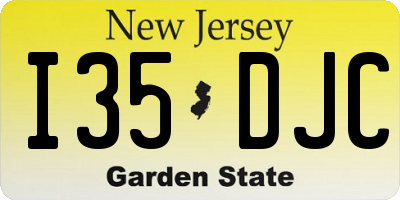 NJ license plate I35DJC