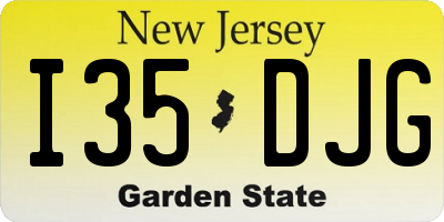 NJ license plate I35DJG