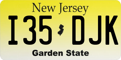 NJ license plate I35DJK