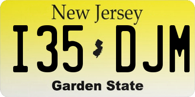 NJ license plate I35DJM