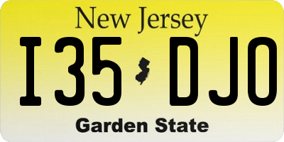 NJ license plate I35DJO