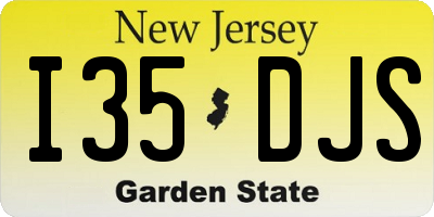 NJ license plate I35DJS