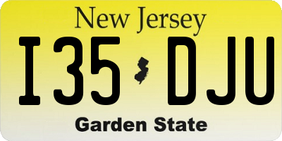 NJ license plate I35DJU