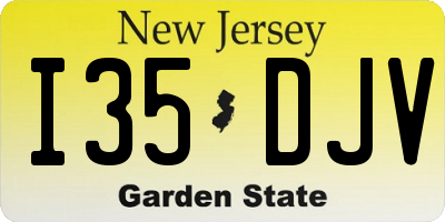 NJ license plate I35DJV