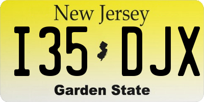 NJ license plate I35DJX