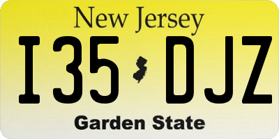 NJ license plate I35DJZ