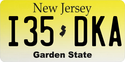 NJ license plate I35DKA