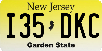 NJ license plate I35DKC
