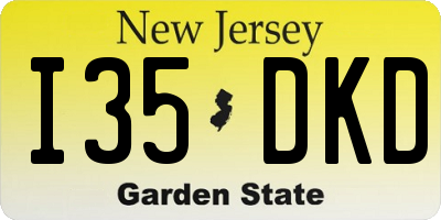 NJ license plate I35DKD